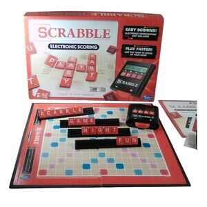 2014 Scrabble Electronic Scoring Complete Game Hasbro A8167 Works